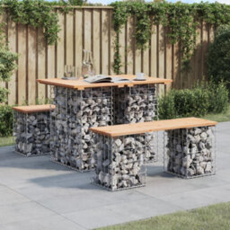 Berkfield Garden Bench Gabion Design 100X70X72 Cm Solid Wood Pine - thumbnail 1