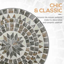 Wyld Haus Sesori 60Cm Round Ceramic Mosaic Garden Table With Powder-Coated Metal Frame, 71Cm Height - thumbnail 6