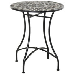 Wyld Haus Sesori 60Cm Round Ceramic Mosaic Garden Table With Powder-Coated Metal Frame, 71Cm Height - thumbnail 3