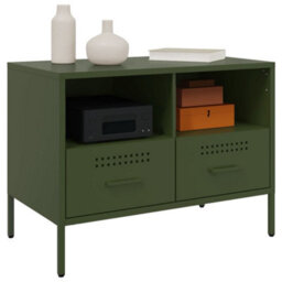 Berkfield Tv Cabinet Olive Green 68X39X50.5 Cm Steel - thumbnail 4
