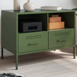 Berkfield Tv Cabinet Olive Green 68X39X50.5 Cm Steel