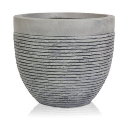 Primrose Small Light Grey Fibrecotta Brick Design Egg Shaped Pot Planter 21Cm - thumbnail 1