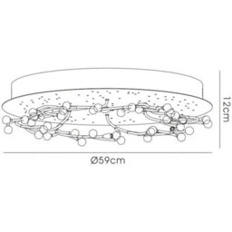 Luminosa Lighting Luminosa Fia Flush Ceiling Round 6 Light G4 White Leds Polished Chrome/crystal, Not Led/cfl Compatible - thumbnail 4