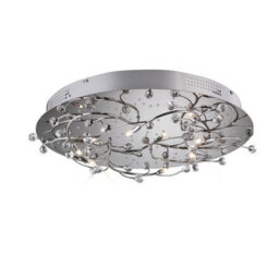 Luminosa Lighting Luminosa Fia Flush Ceiling Round 6 Light G4 White Leds Polished Chrome/crystal, Not Led/cfl Compatible - thumbnail 1