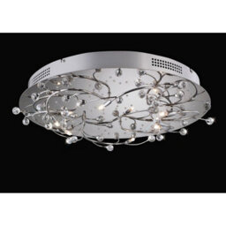 Luminosa Lighting Luminosa Fia Flush Ceiling Round 6 Light G4 White Leds Polished Chrome/crystal, Not Led/cfl Compatible - thumbnail 2