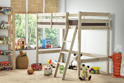 Strictly Beds And Bunks Oscar Heavy Duty Pine High Sleeper Bunk Bed, 4Ft Small Double - image 1