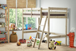 Strictly Beds And Bunks Oscar Heavy Duty Pine High Sleeper Bunk Bed, 4Ft Small Double - thumbnail 1