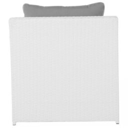 Beliani Garden Lounge Set With Table And Ottoman 6 Seater Roma Pe Rattan White - thumbnail 9