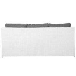 Beliani Garden Lounge Set With Table And Ottoman 6 Seater Roma Pe Rattan White - thumbnail 5