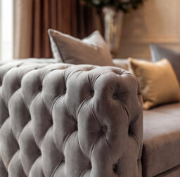 Sofaya Monaco 5 Seater Grey Chesterfield Corner Chaise Sofa Velvet L Shaped - Deep Buttoned Upholstery Couch - thumbnail 2