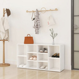 Berkfield Shoe Bench White 103X30X54.5 Cm Engineered Wood - thumbnail 1