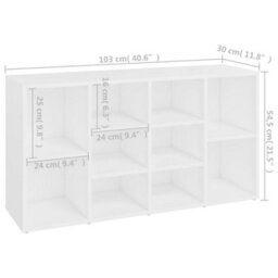 Berkfield Shoe Bench White 103X30X54.5 Cm Engineered Wood - thumbnail 7