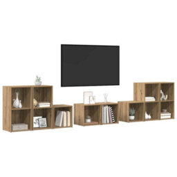 Berkfield Tv Cabinet Set 8 Pcs Artisan Oak Engineered Wood - thumbnail 3