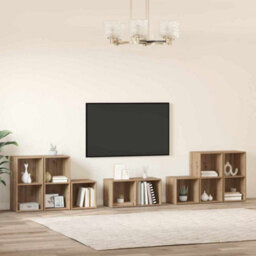 Berkfield Tv Cabinet Set 8 Pcs Artisan Oak Engineered Wood - thumbnail 4