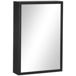 Kleankin Wall Mounted Bathroom Cabinet With Mirror And Storage Shelves - thumbnail 2