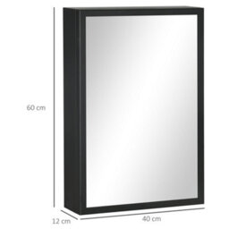 Kleankin Wall Mounted Bathroom Cabinet With Mirror And Storage Shelves - thumbnail 3