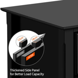 Yaheetech Black 3-Drawer Bedside Table Modern Style - thumbnail 7