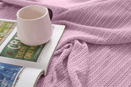 Ehc Cotton Soft Hand Woven Reversible Lightweight Cream Pink Adult Cellular Blanket, Single 180 X 230Cm - thumbnail 6