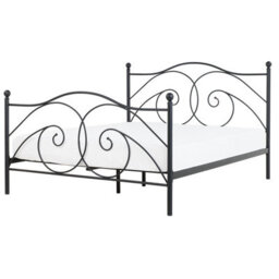 Beliani Bed Metal Dinard 160 X 200 Cm (Eu King Size) Black - thumbnail 1