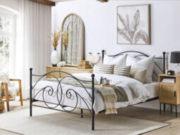 Beliani Bed Metal Dinard 160 X 200 Cm (Eu King Size) Black - thumbnail 2