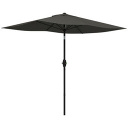 Outsunny 2 X 3(M) Garden Parasol Rectangular Market Umbrella W/ Crank Dark Grey - thumbnail 2