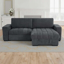 Furnishings For Less UK Frankie Grey Universal Corner Sofa Bed With Storage Usb & Cupholder - thumbnail 5