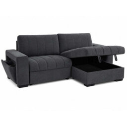Furnishings For Less UK Frankie Grey Universal Corner Sofa Bed With Storage Usb & Cupholder - thumbnail 1