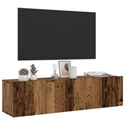 Berkfield Wall Mounted Tv Cabinet Old Wood 120X30X30 Cm Engineered Wood - thumbnail 1