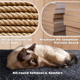 Yaheetech 137Cm Cat Tree Tower With Scratching Posts - Black - thumbnail 7