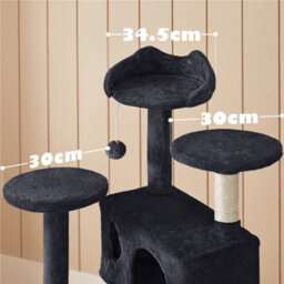 Yaheetech 137Cm Cat Tree Tower With Scratching Posts - Black - thumbnail 5