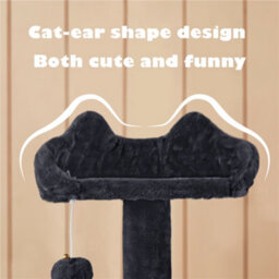Yaheetech 137Cm Cat Tree Tower With Scratching Posts - Black - thumbnail 4