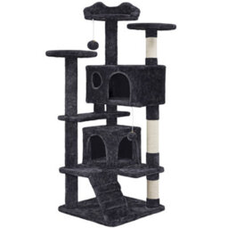 Yaheetech 137Cm Cat Tree Tower With Scratching Posts - Black - thumbnail 2