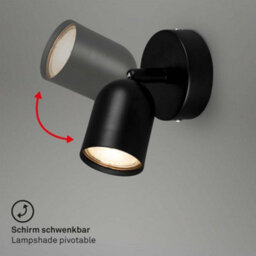 Briloner Black Modern Gu10 Wall Light Spotlight Adjustable Metal Reading Spot Lamp Hallway Bedroom - thumbnail 4