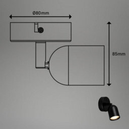 Briloner Black Modern Gu10 Wall Light Spotlight Adjustable Metal Reading Spot Lamp Hallway Bedroom - thumbnail 8