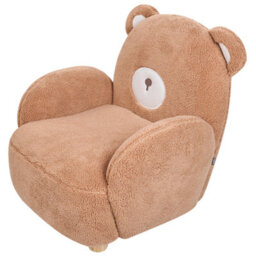 Beliani Kids Bear Armchair With Brown Boucle Upholstery And Rubberwood Legs, Compact (W58 X D62 X H56Cm) - thumbnail 5