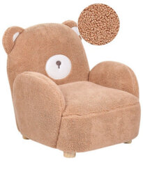 Beliani Kids Bear Armchair With Brown Boucle Upholstery And Rubberwood Legs, Compact (W58 X D62 X H56Cm) - thumbnail 3