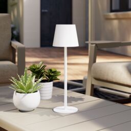 GoodHome Quelea Conical Matt White Rechargeable Integrated Led Table Lamp - thumbnail 7