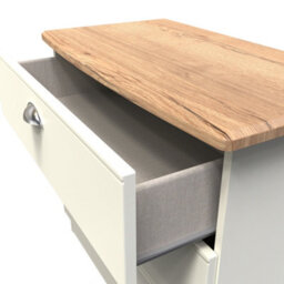 Albert 3 Drawer Chest In Cream Ash & Oak (Ready Assembled) - thumbnail 5