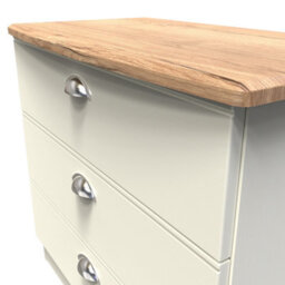 Albert 3 Drawer Chest In Cream Ash & Oak (Ready Assembled) - thumbnail 4
