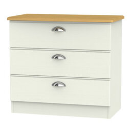 Albert 3 Drawer Chest In Cream Ash & Oak (Ready Assembled) - thumbnail 6