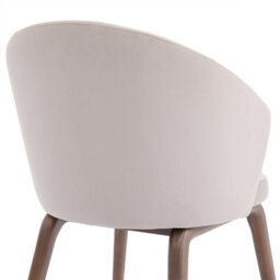 Woodmere Beige Velvet Dining Chair With Walnut Effect Ash Solid Wood Frame - thumbnail 5