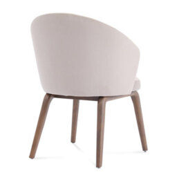 Woodmere Beige Velvet Dining Chair With Walnut Effect Ash Solid Wood Frame - thumbnail 7