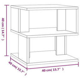 Berkfield Modern Side Table Smoked Oak 40X40X40 Cm Engineered Wood - thumbnail 7