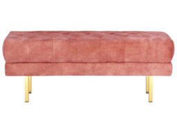 Beliani Upholstered Bench Roseville Velvet Pink - thumbnail 4
