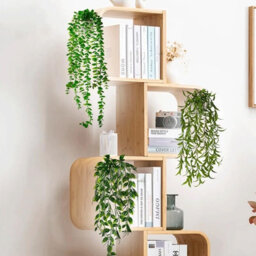 2 Pack 2 - Piece Artificial Hanging Plants, Faux Indoor Wall Decoration Plants, Small Light Green Tea Leaves With White Spray - thumbnail 4