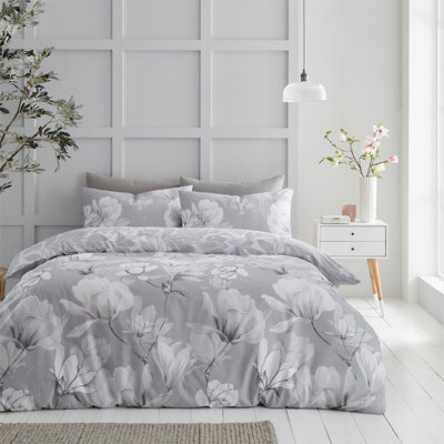 Gc Gaveno Cavailia Blossom Heaven Duvet Cover Bedding Set Grey Double 3Pc With Reversible Flowers Printed Quilt Bedding Set. - image 1