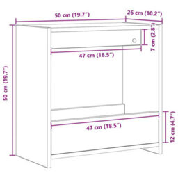 Walplus Side Table Black Oak 50 X 26 X 50 Cm Engineered Wood - thumbnail 9