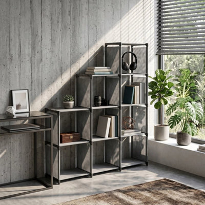 Freestanding Bookshelf Bookcase Cube Storage Shelves Organiser 4 Tier 5 Tier Black - image 1