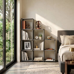 Freestanding Bookshelf Bookcase Cube Storage Shelves Organiser 4 Tier 5 Tier Black - thumbnail 2