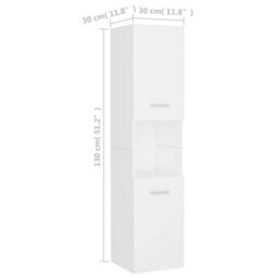 Vidaxl Bathroom Cabinet White 30X30X130 Cm Engineered Wood - thumbnail 3